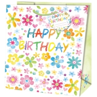 Taka drkov stedn pastelov Happy Birthday 19x10,2x23 cm