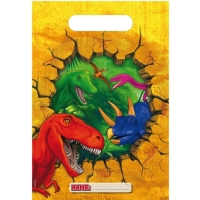 Taštičky darčekové plastové Dinosaury 6 ks