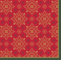 Servtky Dunisoft tmav erven s Vianonm ornamentom 40 x 40 cm, 12 ks