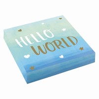 Servtky Hello world modr 33 x 33 cm, 16 ks