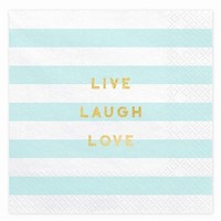 SERVTKY YUMMY Live Laugh Love, svetlo modr, 33x33 cm