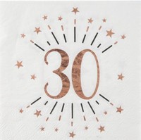 SERVÍTKY papierové 30. narodeniny Rose Gold 10ks
