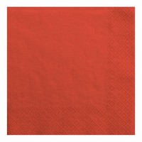 Servítky papierové 3 vrstvé červené 33 x 33 cm, 20 ks