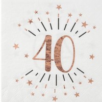 SERVÍTKY papierové 40. narodeniny Rose Gold 10ks