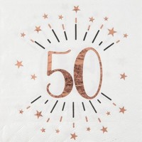 SERVÍTKY papierové 50. narodeniny Rose Gold 10ks