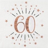SERVÍTKY papierové 60. narodeniny Rose Gold 10ks