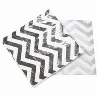 Servtky papierov ZigZag metalick strieborn 33 x 33 cm, 20 ks