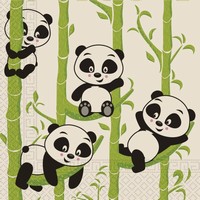 Servítky papierové kompostovateľné Panda 33 x 33 cm, 20 ks