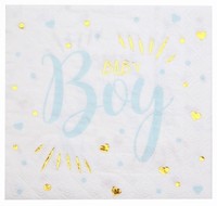 Servtky papierov metalick Baby Boy 33 x 33 cm, 20 ks