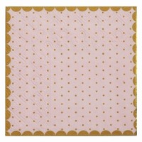 Servtky papierov ruov so zlatm okrajom a bodkami 25 x 25 cm, 20 ks