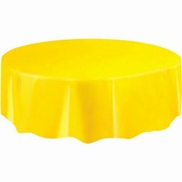 OBRUS plastový neónovo žltý okrúhly 84cm 1ks