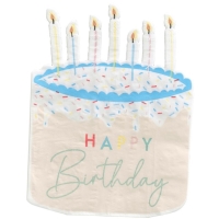 Servítky papierové Tortu Happy Birthday 16,5 x 13 cm 16 ks