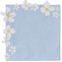 Servítky papierové Floral pastelovo modré 16x16 cm, 16 ks