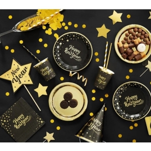 Ubrousky papírové HNY černo-zlaté 33x33cm 10ks