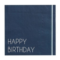 Servítky papierové Happy Birthday Navy 16 ks