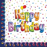 Ubrousky paprov Happy Birthday multicolour 33x33 cm 20 ks