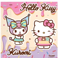 Ubrousky paprov Hello Kitty & Kuromi 33x33 cm 20 ks