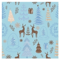 Servítky papierové Hello Winter, modré, 33 x 33 cm 20 ks
