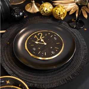 Ubrousky pap�rov� novoro�n� hodiny �erno-zlat� 10 ks