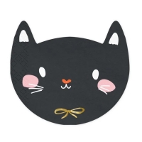 Servítky papierové Mačka čierna 15x13 cm, 20 ks