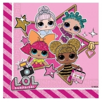 Ubrousky paprov LOL GLITTERATI 33x33 cm 20 ks