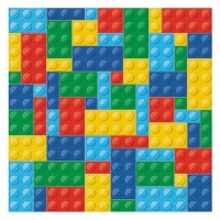 Servtky papierov Lego kocky 33 x 33 cm 20 ks