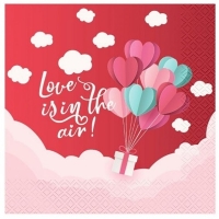 Ubrousky paprov Love is in the air erven 33x33cm 20ks