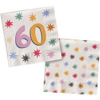 Servtky papierov Starburst 60. narodenn 33 x 33 cm 20 ks