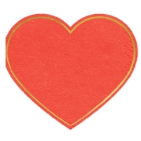 Servítky papierové červené Srdce 14,3 x 12,5 cm (20 ks)