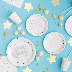 Ubrousky pap�rov� b�l� se st��brn�mi hv�zdami 33 x 33 cm 10 ks