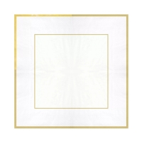 Ubrousky paprov bl se zlatm proukem 33x33 cm 10 ks