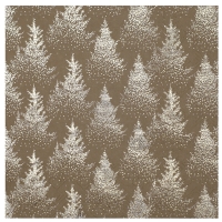 Servtky papierov natur so striebornmi stromekmi 33 x 33 cm 20 ks