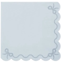 Ubrousky paprov s volnky mlhav modr 33x33 cm 20 ks