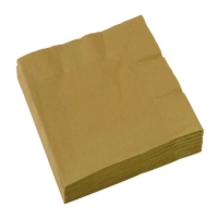 Servítky papierové zlaté 33x33 cm, 20 ks
