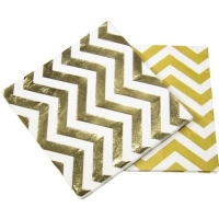 Servtky zlat Cikcak 33 x 33 cm 20 ks