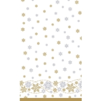 Obrus Dunicel biely s vločkami Snow Glitter 118 x 180 cm