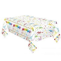 Obrus plastov Happy Birthday Streamers 120 x 180 cm