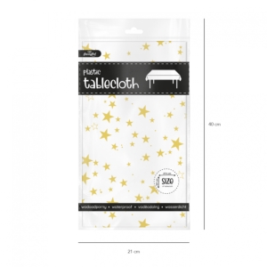 Ubrus plastov� b�l� s hv�zdami 137 x 274 cm