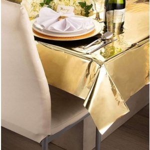 Ubrus plastov metalicky zlat 137 x 274 cm