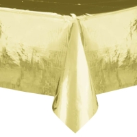 Obrus plastový metalicky zlatý 137 x 274 cm
