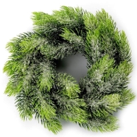 Umelý vianočný veniec zasnežený 25 cm zelená 1 ks