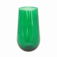 Váza sklenená zelená 12,5 x 22,5 cm