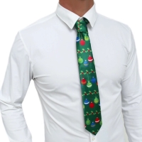 Vianočná kravata saténová zelená