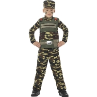Vojenský maskovací kostým pre chlapcov, zelený