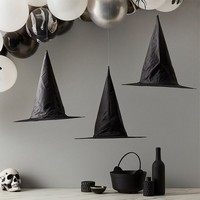 Dekorácia Halloween -Závesné čarodejnícke klobúky 3ks