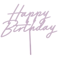 Zpich do dortu Happy Birthday fialov 17 cm