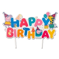 Zpich na dort Happy Birthday Peppa Pig 17,5 cm
