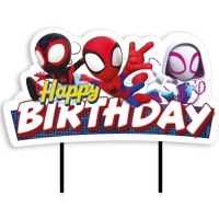 Zpich na dort Happy Birthday Spidey 17,5 cm