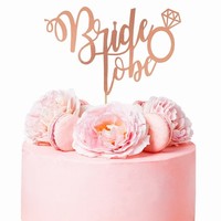 Zápich na tortu "Bride to be" ružové zlato