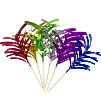 Zpichy na cupcakes Palm Metallic 10 cm 10 ks